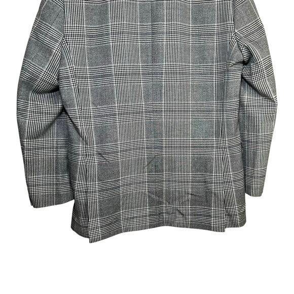 Seig Mens Black and White Plaid Checkered Blazer Houndstooth Large Made in Korea - Picture 9 of 16